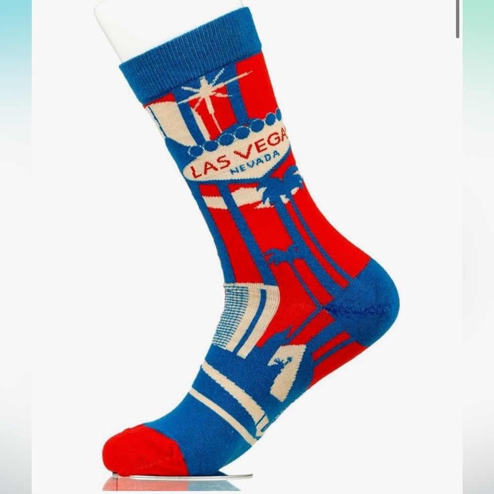 Brand new in Package Cotton‎ Novelty Socks Unisex, LAS VEGAS Skyline Patterned